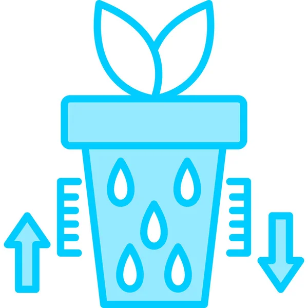 植物の水レベル ポットで植物を成長させます Webアイコンシンプルなイラスト — ストックベクタ