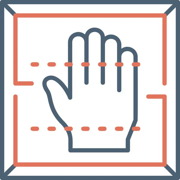 Hand Handschoenen Vinger Gebaar Aanraking Palm Bewerkbare Vectorillustratie — Stockvector