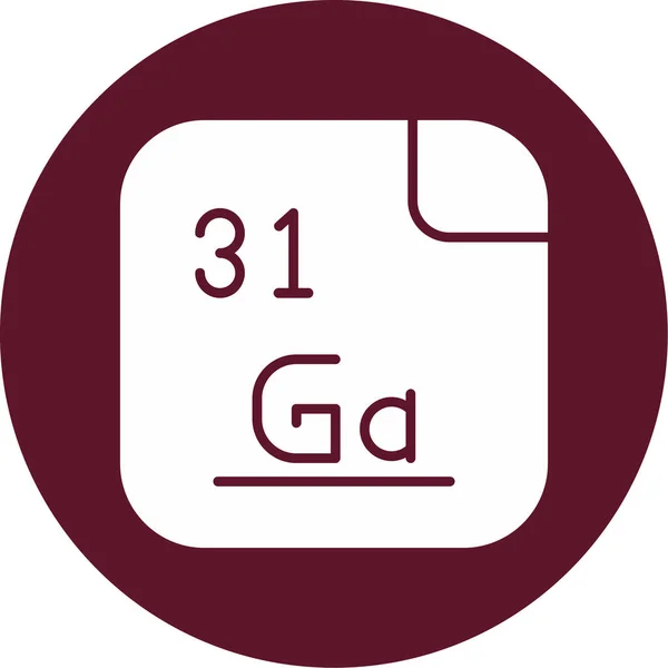 Galio Elemento Químico Con Símbolo Número Atómico Descubierto Por Químico — Vector de stock