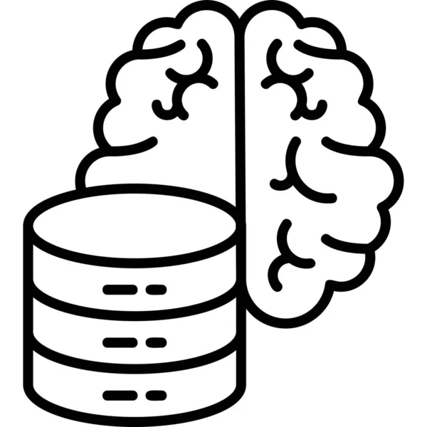 Brain Server Modern Vector Icon Illustration — Stock Vector