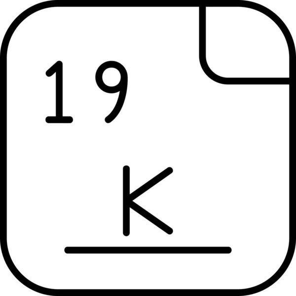 Potasio Elemento Químico Con Símbolo Del Neolatino Kalium Número Atómico — Vector de stock