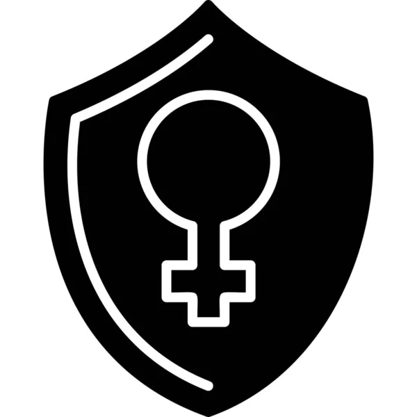 Illustration Vectorielle Icône Bouclier Symbole Féminin — Image vectorielle