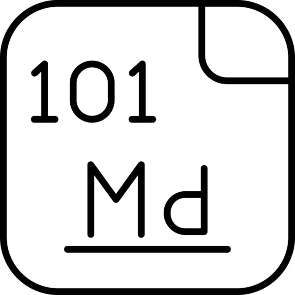 Mendelevium Elemento Sintético Con Símbolo Antes Número Atómico 101 Elemento — Vector de stock