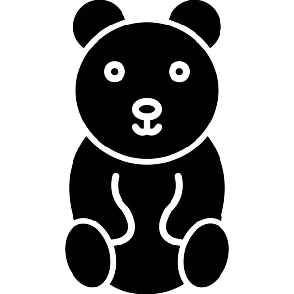 Ícone Urso Pelúcia Ilustração Vetorial —  Vetores de Stock