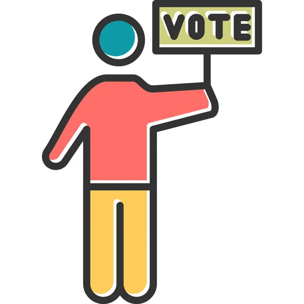 Icona Della Campagna Voto Illustrazione Vettoriale — Vettoriale Stock