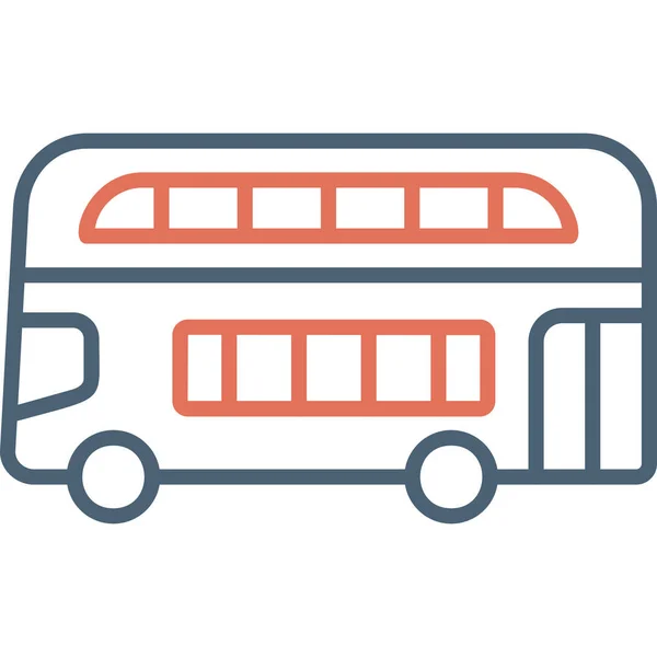 Doble Decker Bus Icono Moderno Vector Ilustración — Vector de stock