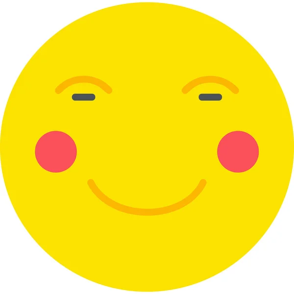 Gezicht Emoticon Vector Illustratie Blozen — Stockvector