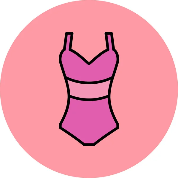 Feminino Swimsuit Web Ícone Ilustração — Vetor de Stock