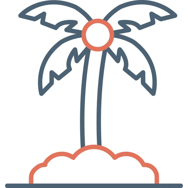 Palmier Tropical Icône Web — Image vectorielle