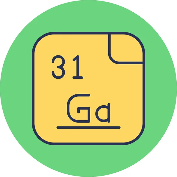 Gallium Ett Kemiskt Grundämne Med Symbolen Och Atomnummer Upptäcktes Den — Stock vektor