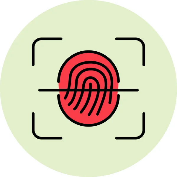 Fingerprint Scanner Web Simple Icon — Stock Vector