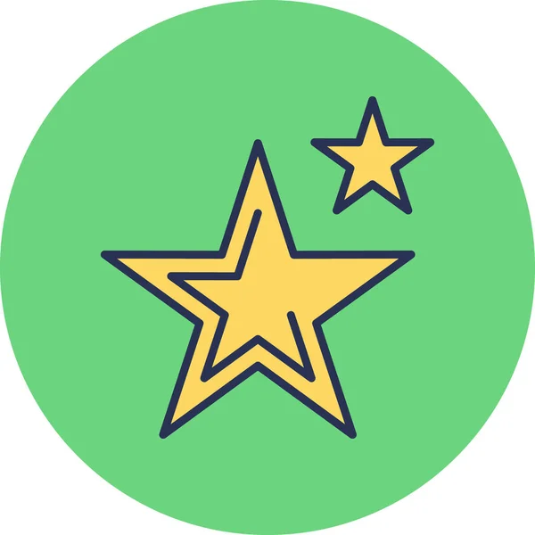 Αγαπημένα Αστέρια Web Icon Απλή Απεικόνιση — Διανυσματικό Αρχείο