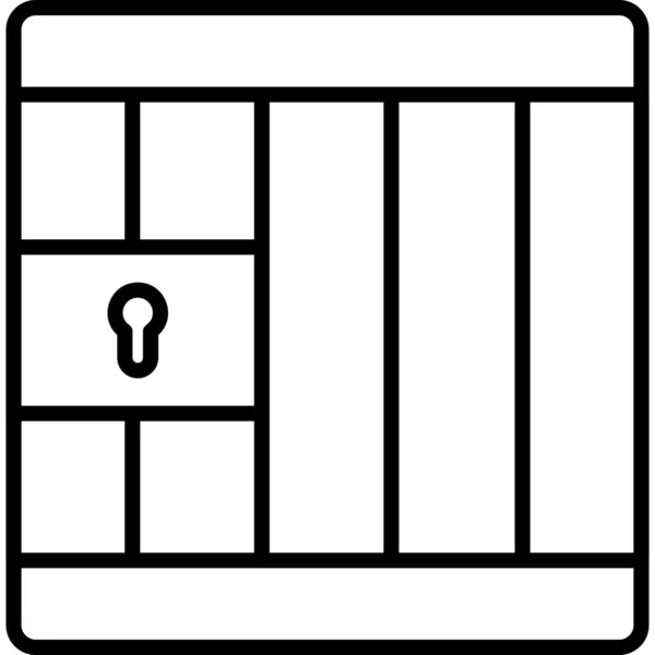 軍事刑務所のウェブアイコンのベクトル図 — ストックベクタ