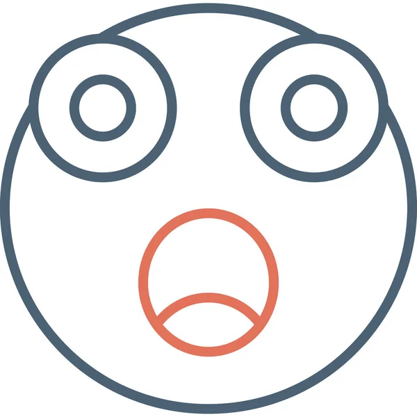 Förbluffad Emoji Webb Ikon Enkel Illustration — Stock vektor
