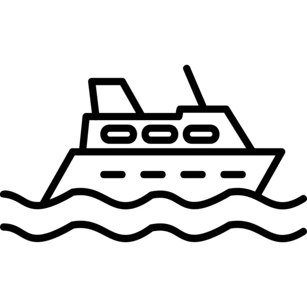 Cruise Ship Web Icon Simple Illustration — Stock Vector