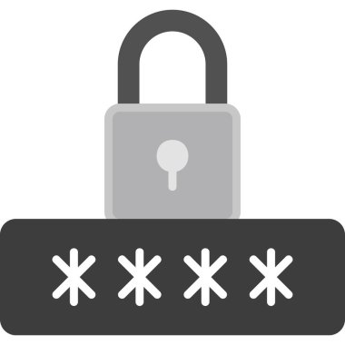 Kilit. Web simgesi basit illüstrasyon