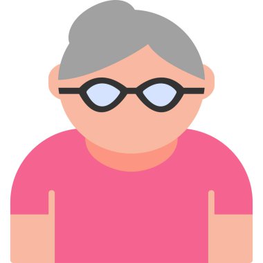 Old Woman internet user logo, simple icon for web page 