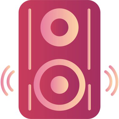 Müziği. Web simgesi basit bir illüstrasyon. Konuşmacı 