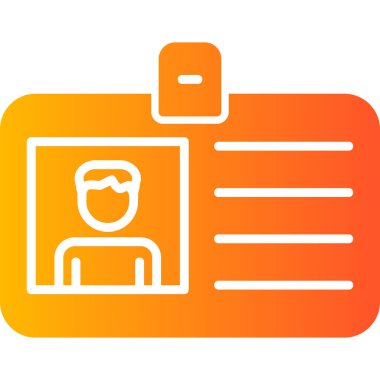 Kimlik kartı simgesi, vektör illüstrasyonu basit tasarım