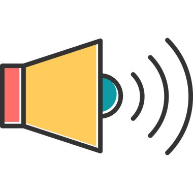 Konuşmacı. Web simgesi basit illüstrasyon