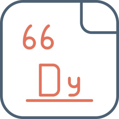 Dissprosium ikon vektör çizimi 