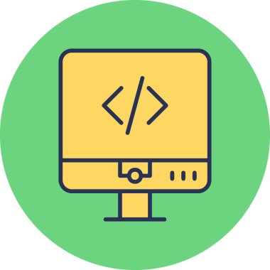 Kodlama. Web simgesi basit tasarım