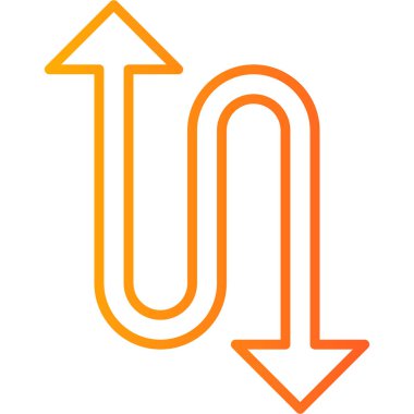 Zigzag Ok simgesi vektör illüstrasyonu