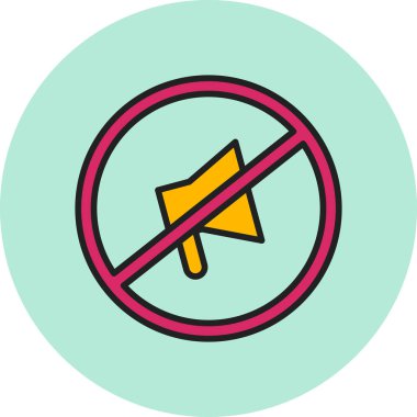 Muted, Circle, web icon, vector illustration