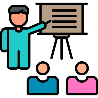 business Training, person at desk explaining strategy