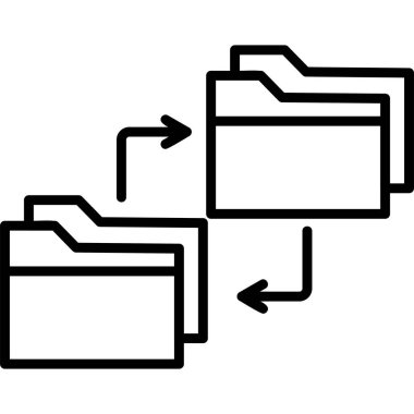 Veri paylaşımı ve Veri Kopyalama web simgesi, vektör illüstrasyonu içeren dizin 