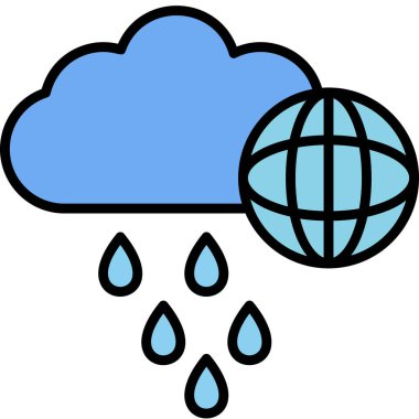 Yağmurlu gün simgesinin vektör illüstrasyonu