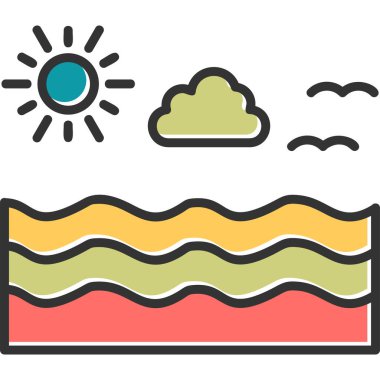 Deniz. Web simgesi basit illüstrasyon