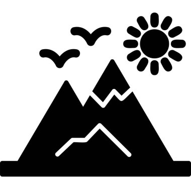 Dağ. Web simgesi basit illüstrasyon