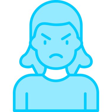 Kızgın Avatar simgesi vektör illüstrasyonu