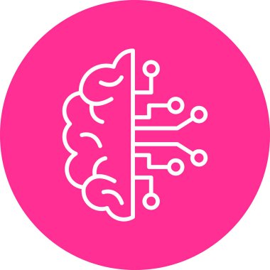  Beyin ikonu. Basit resimleme