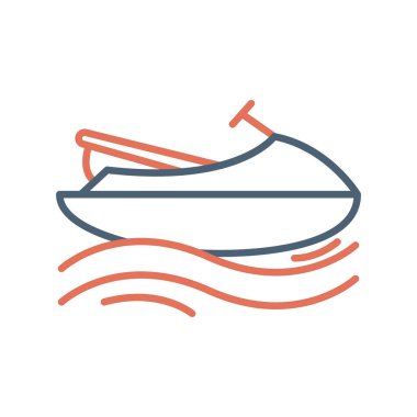 Jetski simgesinin vektör illüstrasyonu
