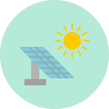 Güneş enerjisi ikon vektör illüstrasyonu