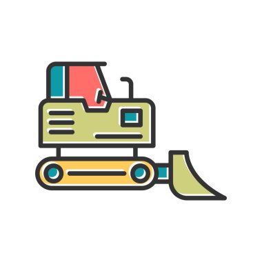 Buldozer modern simgesinin vektör çizimi