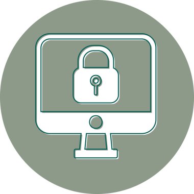 Asma kilit. Web simgesi vektör illüstrasyonu 