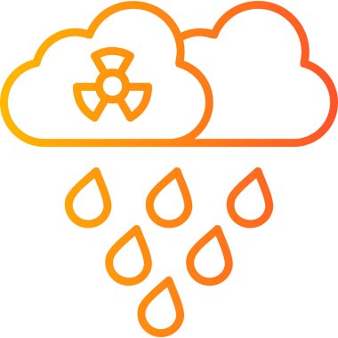 Yağmur bulutu vektör simgesi. biçim düz sembol, sarı renk, yuvarlak açılar, beyaz arkaplan