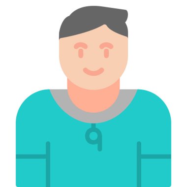 Jimnastik eğitmeni modern simge, vektör illüstrasyonu