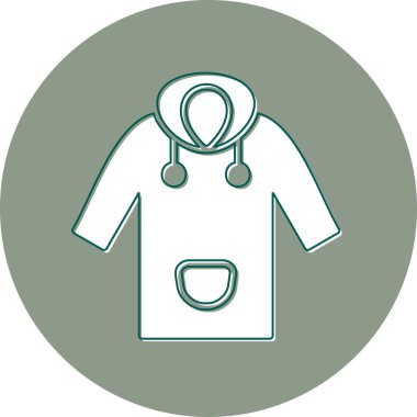 Giysi ikonu. Yağmurluğun vektör illüstrasyonu 