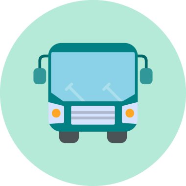 Otobüs simgesi, modern tasarım illüstrasyonu