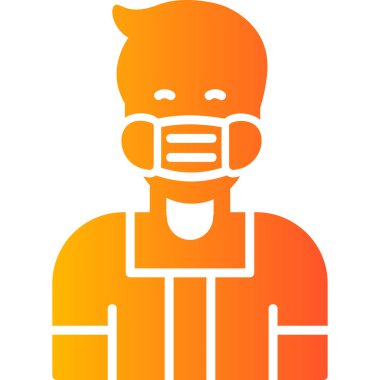 Yüz maskeli adam ikonu, covid-19