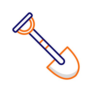 Kürek ikon vektörü. İnce çizgi işareti. İzole edilmiş kontür sembolü gösterimi