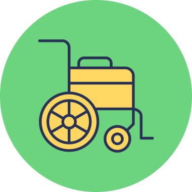 Tekerlekli sandalye. Web simgesi illüstrasyonu
