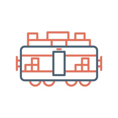 Bir tren simgesinin vektör illüstrasyonu