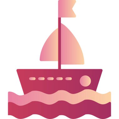 Tekne simgesi, modern tasarım illüstrasyonu