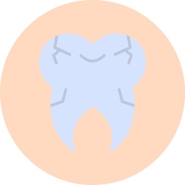 graphic cartoon art illustration of Cracked Tooth