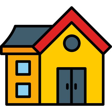 Arkaplanda emlak evi simgesi.